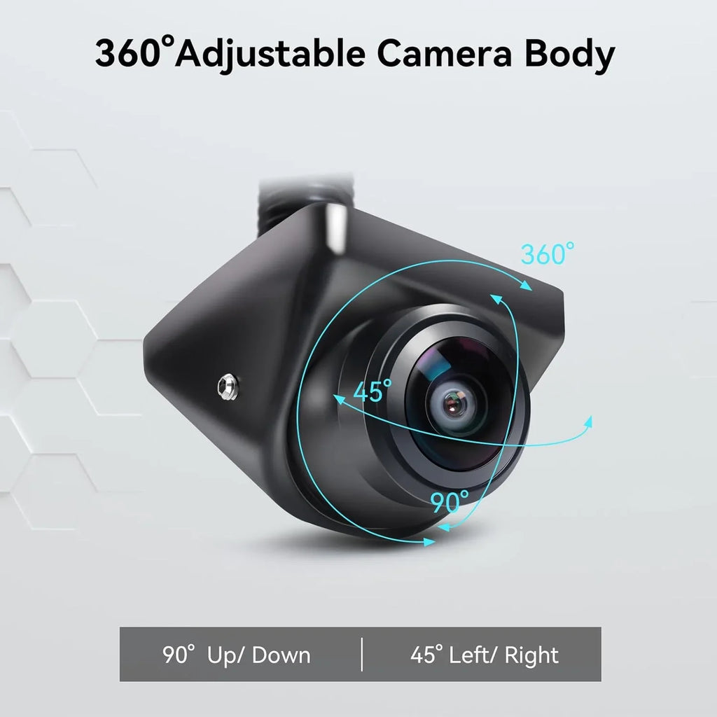 eRapta Backup Camera 360°Rotatable Night Vision Waterproof Rear/Front/Side View Camera for Pickup Truck Car SUV Minivan and Sedans