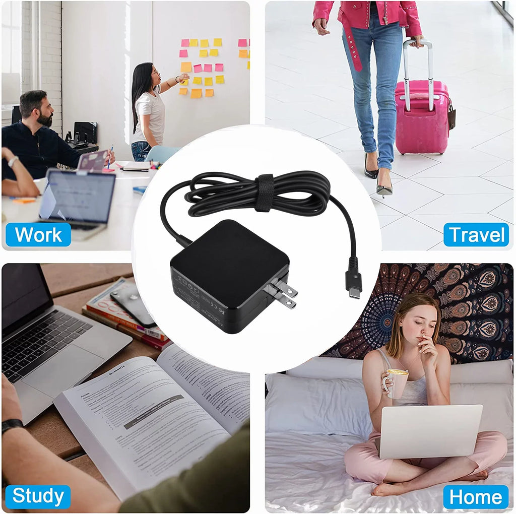 KONKIN BOO Fitting AC Adapter Replacement for Lenovo 100e 2nd Gen Type 81QB 81MA Chromebook 45W USB-C Charger