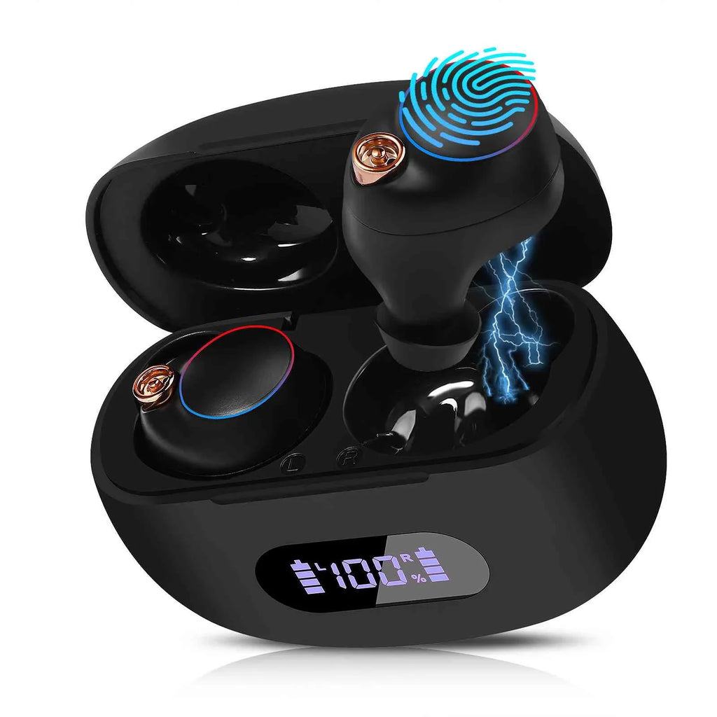 UrbanX True Wireless Bluetooth Earbuds + Charging Case, Black, Dual Connect, IPX5 Water Resistance, Bluetooth 5.2 Connection, Balanced, Bass Boost Matching with Lenovo Tab3 8 Plus