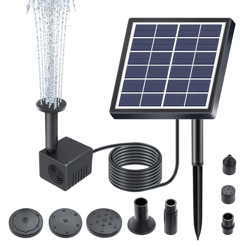 Arealer Fountain,Stakes Solar Powered 8 Nozzles 9.84ft 160l/hRate Pond/pool/fish Solar Powered Pond Water Pump Water Pipe And Nozzles 9.84ft Water And Stakes Solar Powered Pond PumpHuiop
