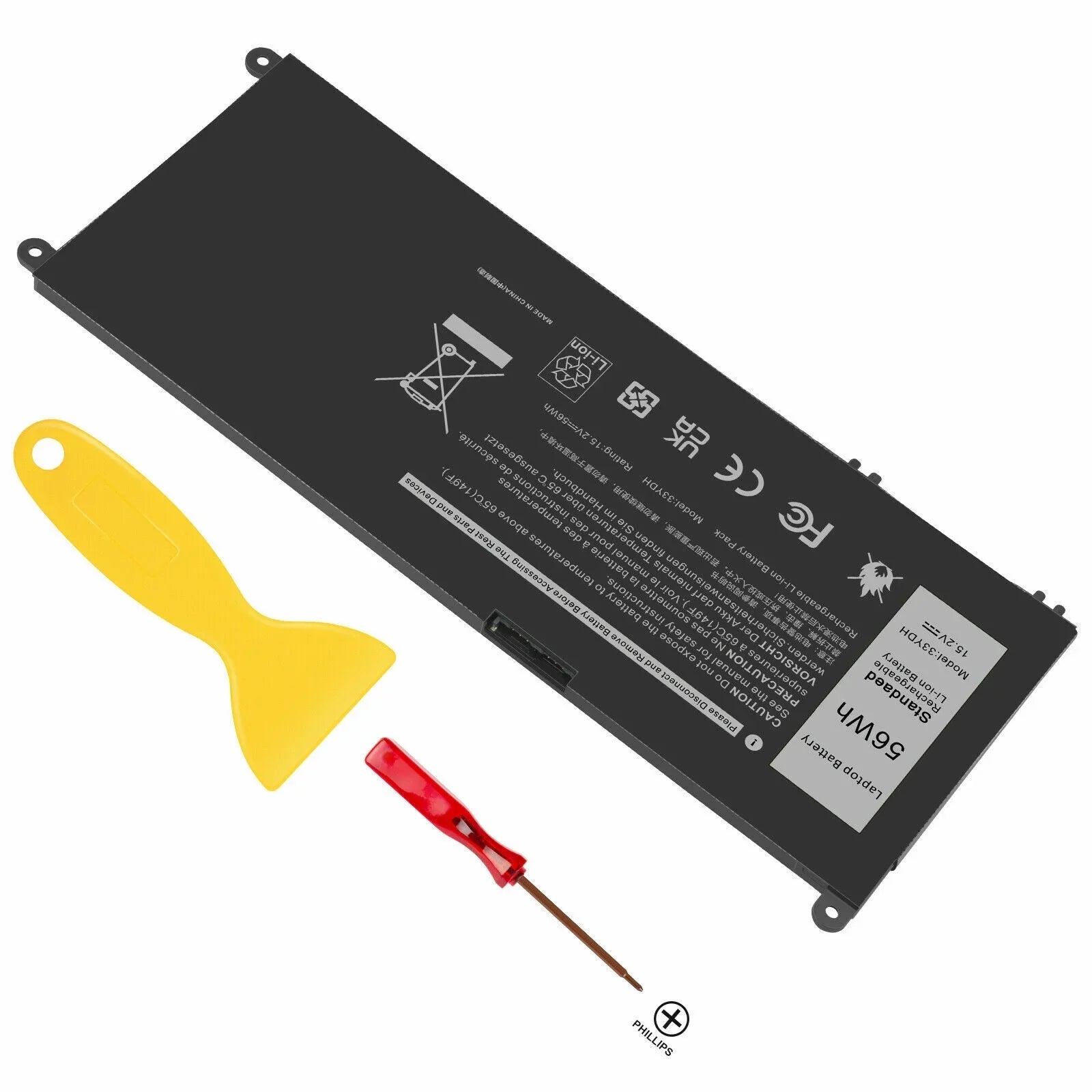 For Inspiron 17 7778 7779 7786 2in1 Series Laptop 56Wh 4-Cell Battery 33YDH