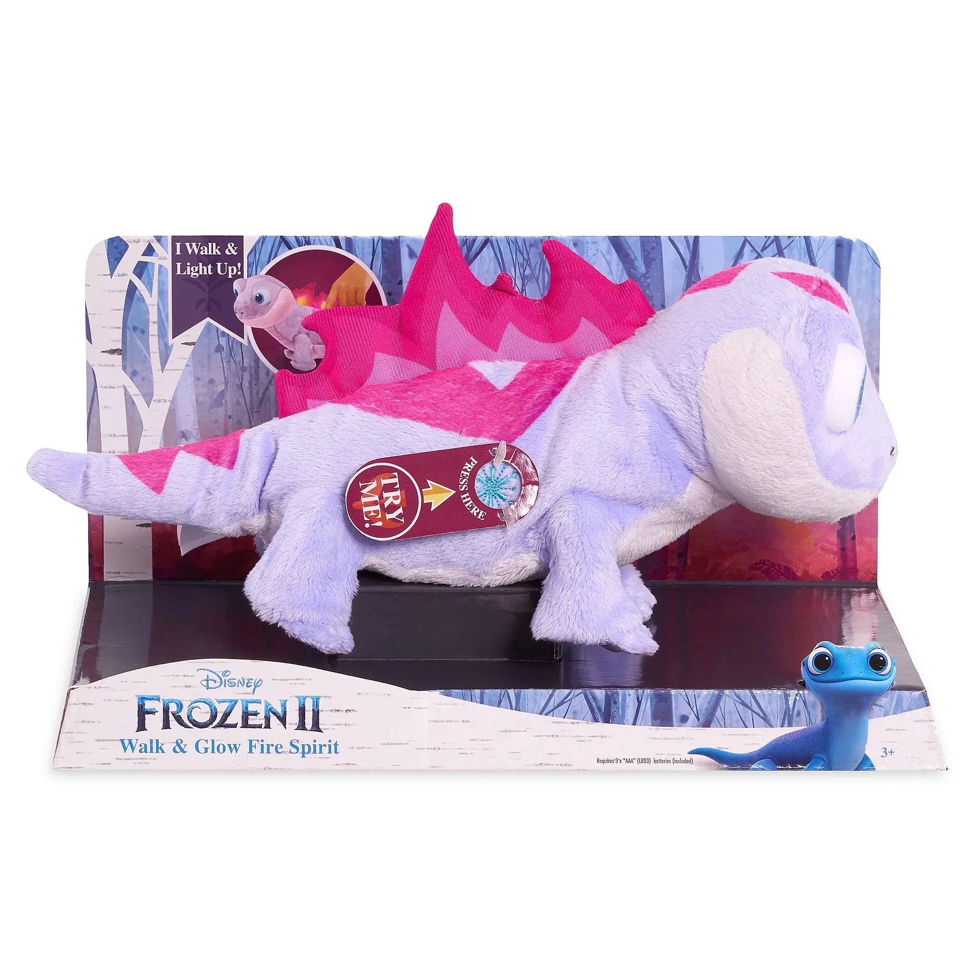 Disney Frozen II Bruni the Salamander Walk & Glow Fire Spirit Plush New with Box