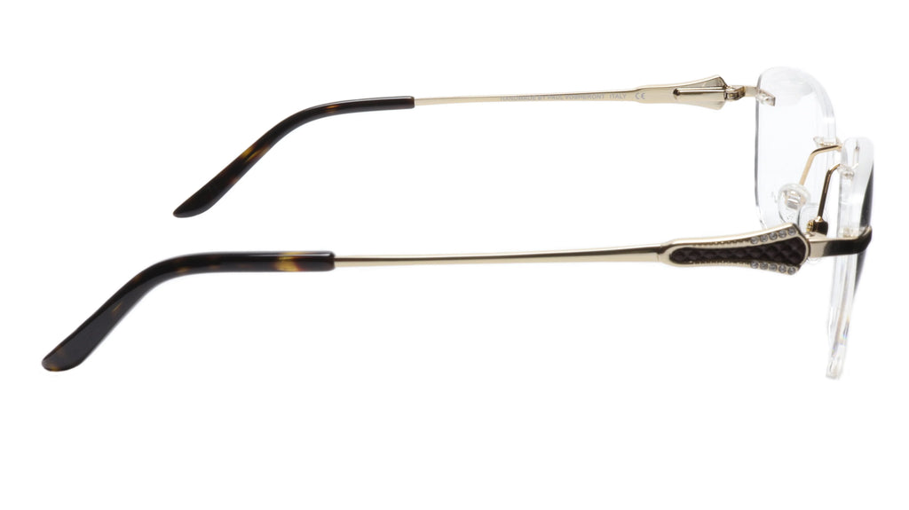 Paul Vosheront Tapered Square Gold & Black Acetate Optical Frame 52-18-135 37