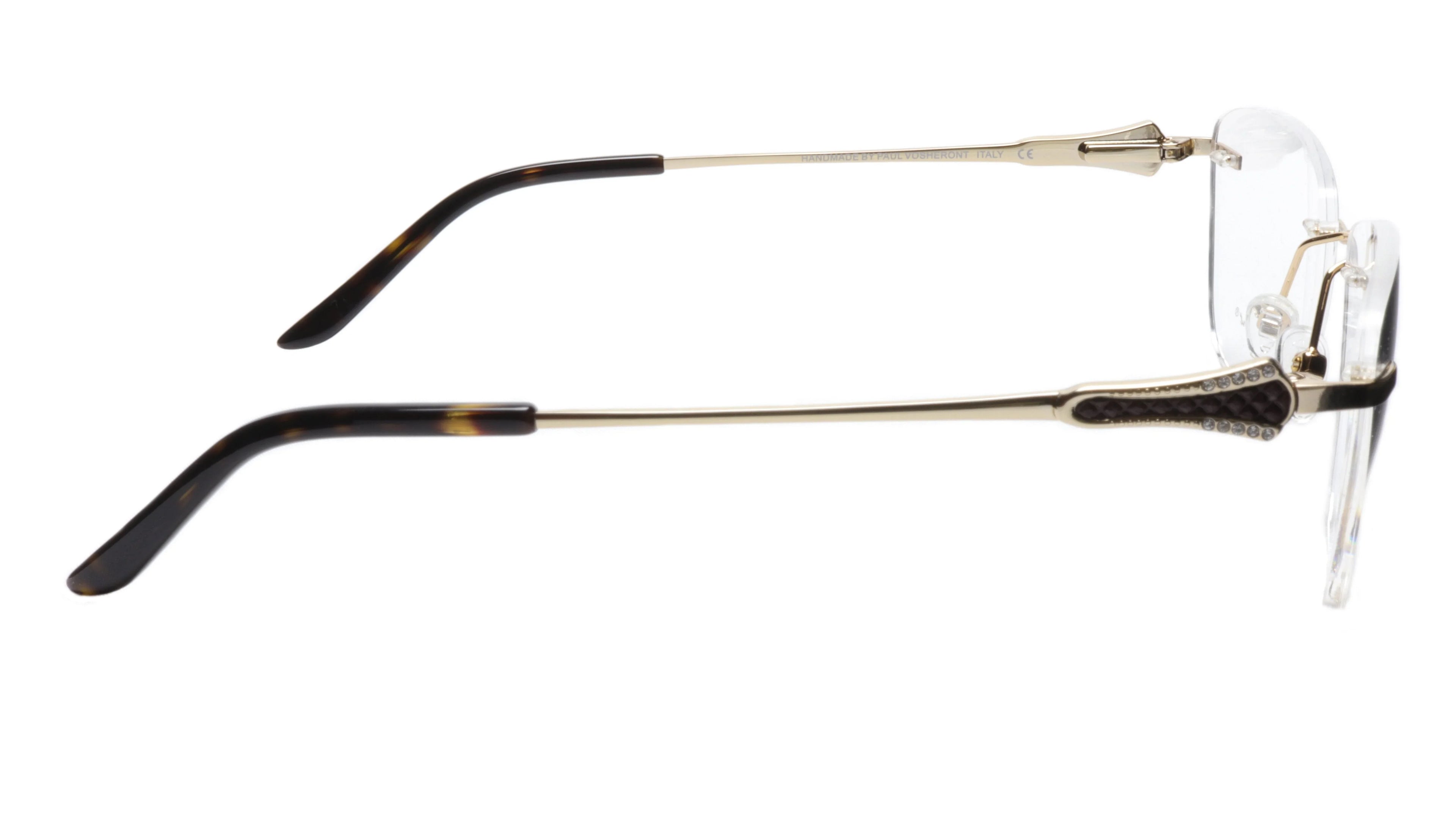 Paul Vosheront Tapered Square Gold & Black Acetate Optical Frame 52-18-135 37
