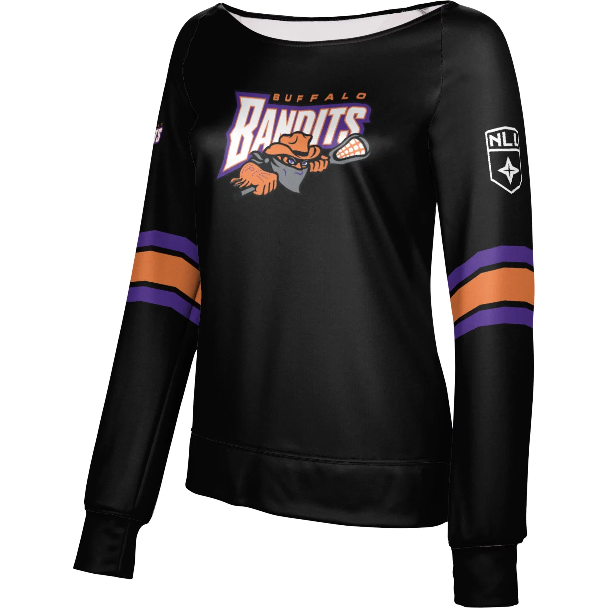 Girls Youth Epoch Lacrosse Black Buffalo Bandits Watercraft Neck Pullover Sweatshirt