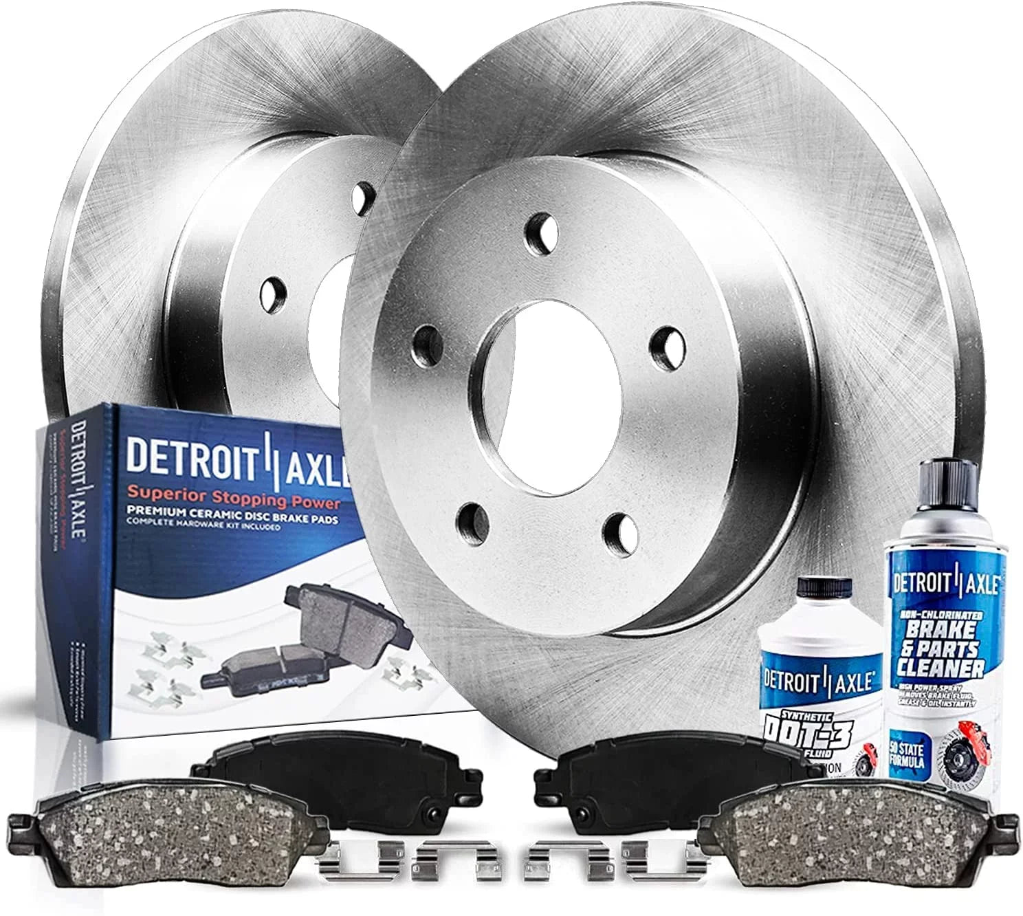 Detroit Axle - Rear Brake Kit for Dodge Grand Caravan Journey Chrysler Town & Country VW Routan Ram C/V [w/SINGLE Piston Calipers] Disc Brake Rotors Replacement Ceramic Brakes Pads: 12" inch Rotor