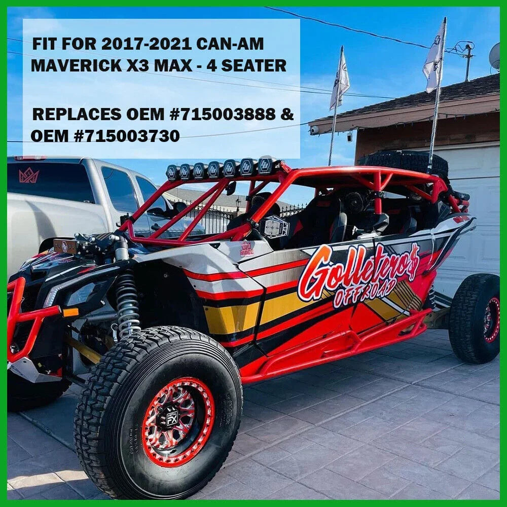 ELITEWILL Nerf Bars Rock Sliders for 2017-2021 Can-Am Maverick X3 Max - 4 Seater RED