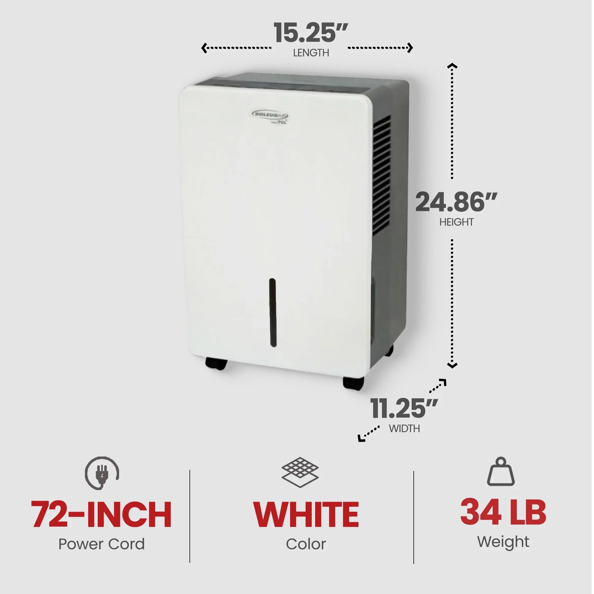 Restored SoleusAir HMT-D70-A Air Energy Star 70 Pint Dehumidifier (Refurbished)