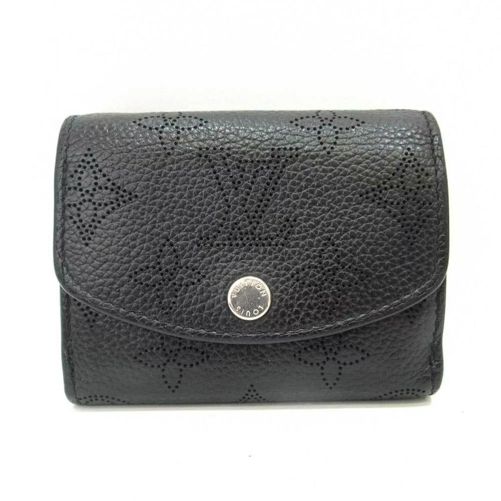 Pre-Owned Louis Vuitton Wallet Portofeu Ilysse XS Noir Black Mini Trifold Women's Monogram Mahina M67498 LOUISVUITTON (Good)