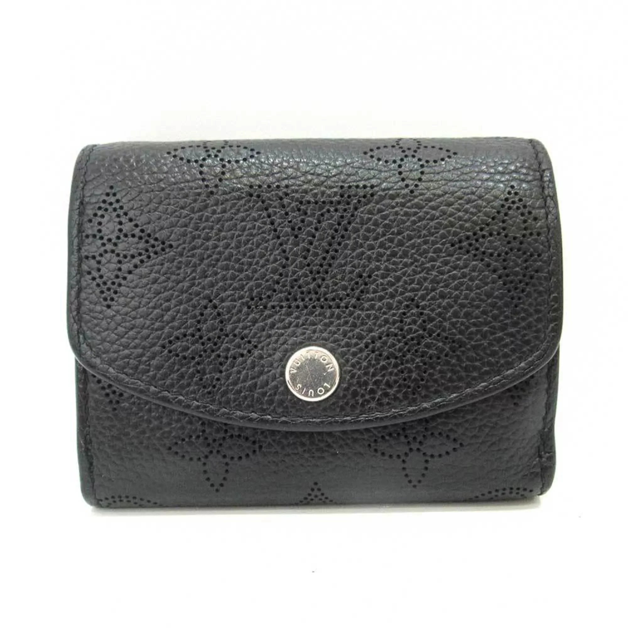 Pre-Owned Louis Vuitton Wallet Portofeu Ilysse XS Noir Black Mini Trifold Women's Monogram Mahina M67498 LOUISVUITTON (Good)
