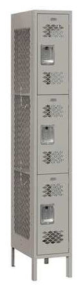 SALSBURY INDUSTRIES 73165GY-U Wardrobe Locker,12inW,Steel,3 Tiers,Gray G0530120