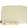 Pre-Owned Louis Vuitton Monogram Implant Portefeuille Secret M93432 Neige Bifold Wallet Round (Good)