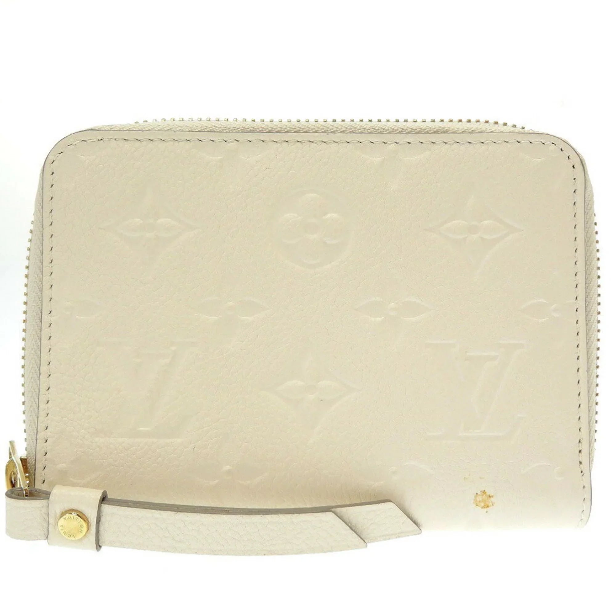Pre-Owned Louis Vuitton Monogram Implant Portefeuille Secret M93432 Neige Bifold Wallet Round (Good)