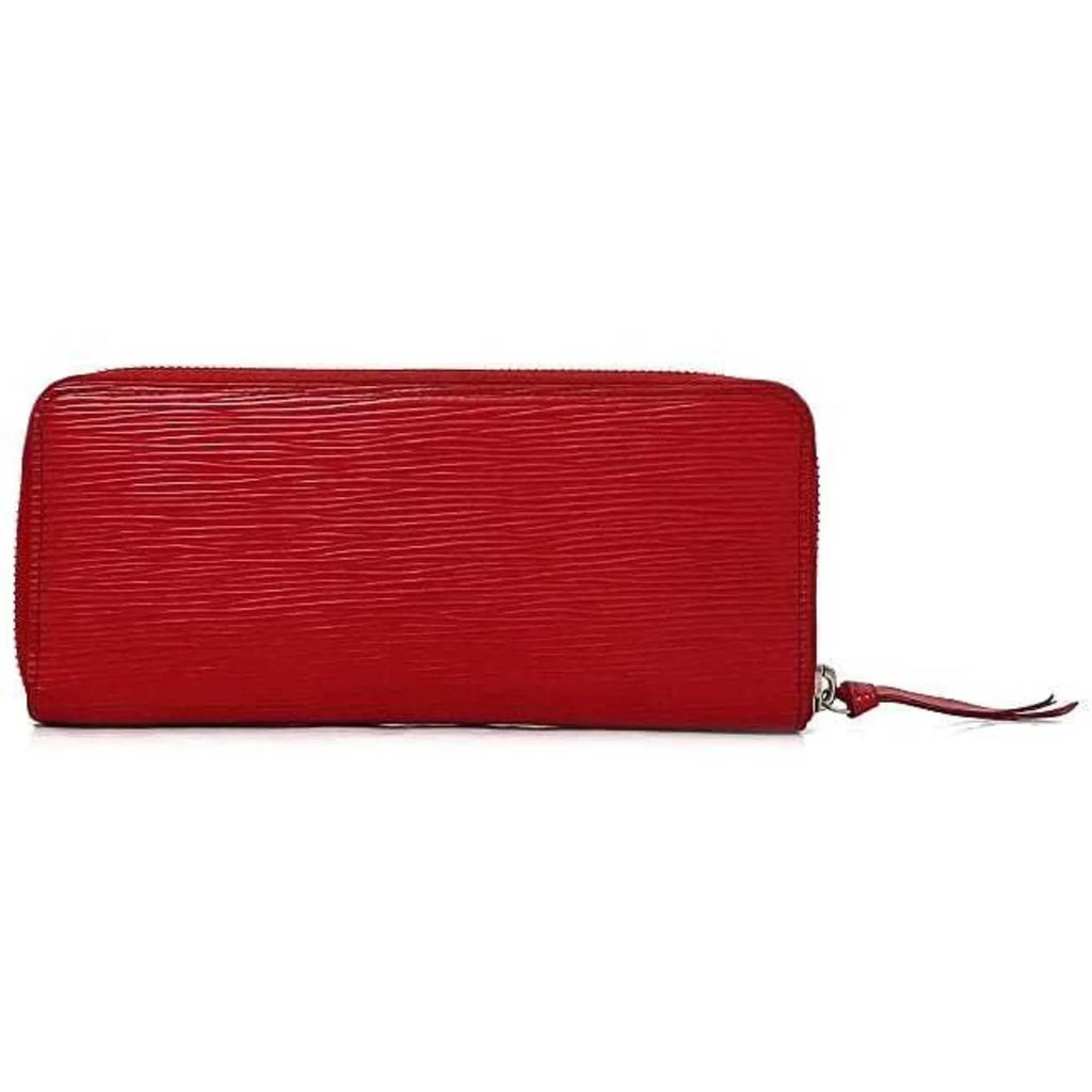 Pre-Owned Louis Vuitton Long Wallet Portefeuille Clemence Red Coquelicot Epi M60913 Leather MI1115 LOUIS VUITTON LV (Good)