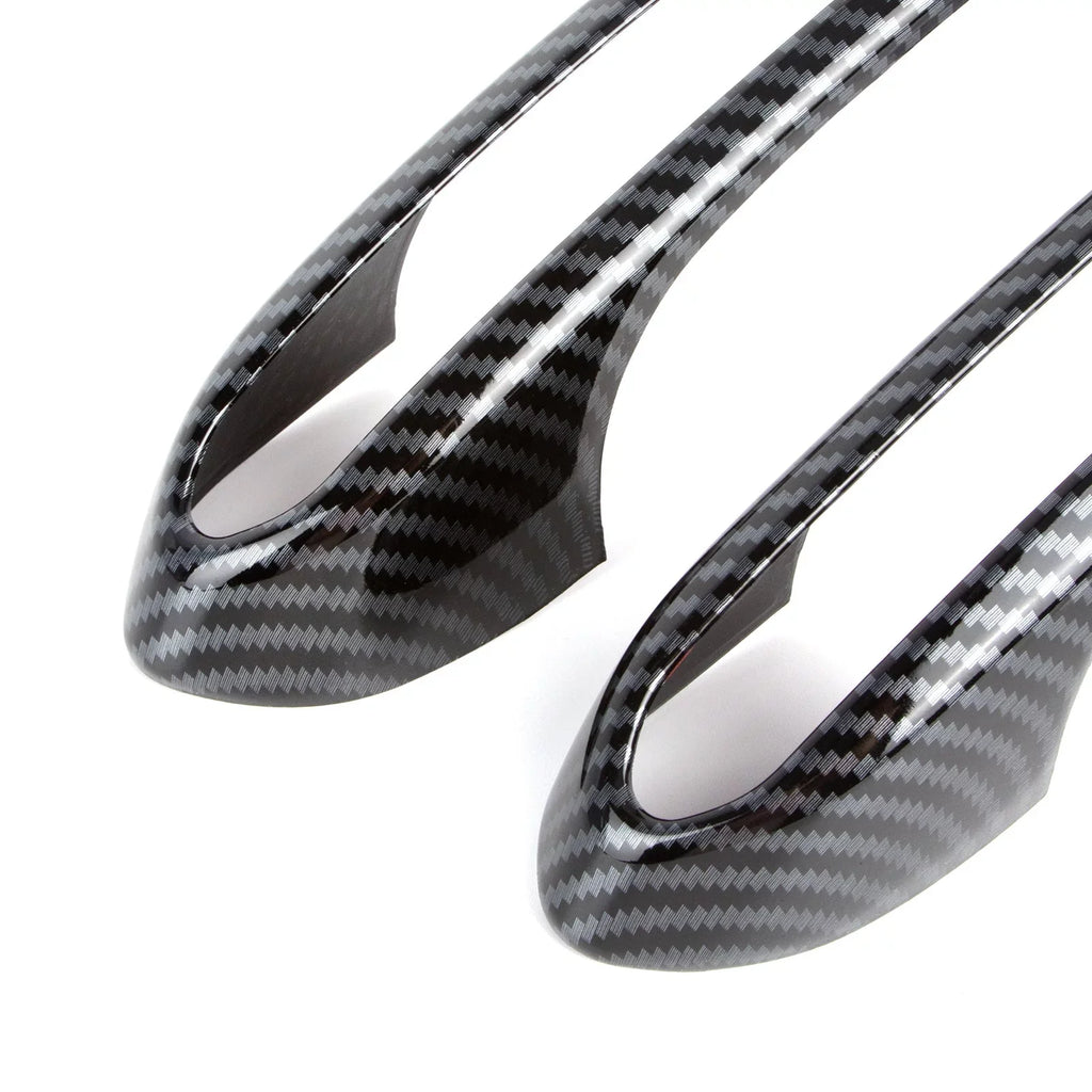 Xotic Tech 1 Set (4 pieces) Exterior Door Handle Surround Coating trims, Carbon Fiber Style, Matching with BMW 5 Series G30 2018-up