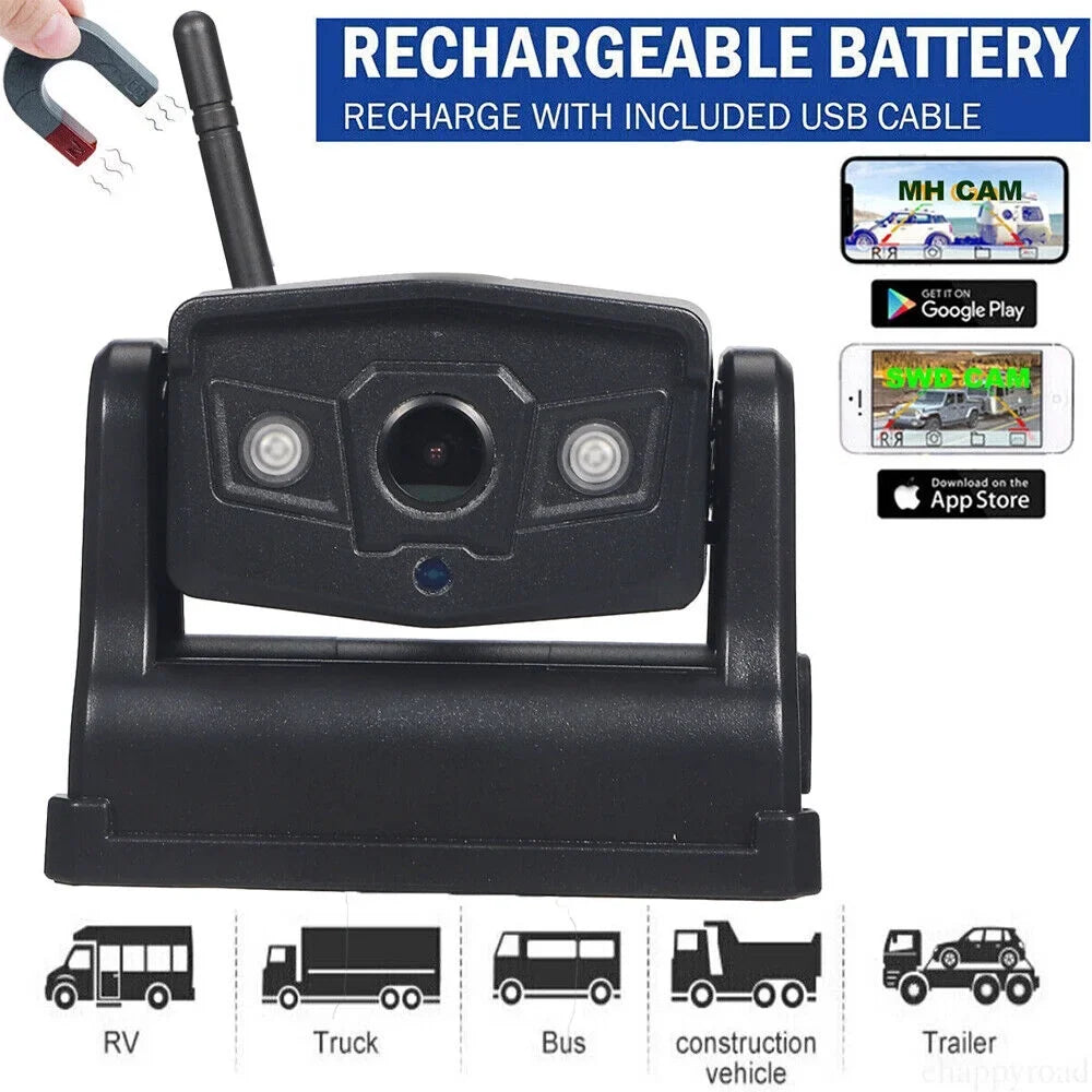 JahyElec WiFi Wireless Backup Camera, Magnetic Mount, 9600mAh Battery, Optimal for Front/Rear View