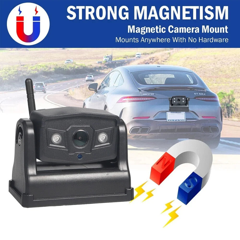 JahyElec WiFi Wireless Backup Camera, Magnetic Mount, 9600mAh Battery, Optimal for Front/Rear View