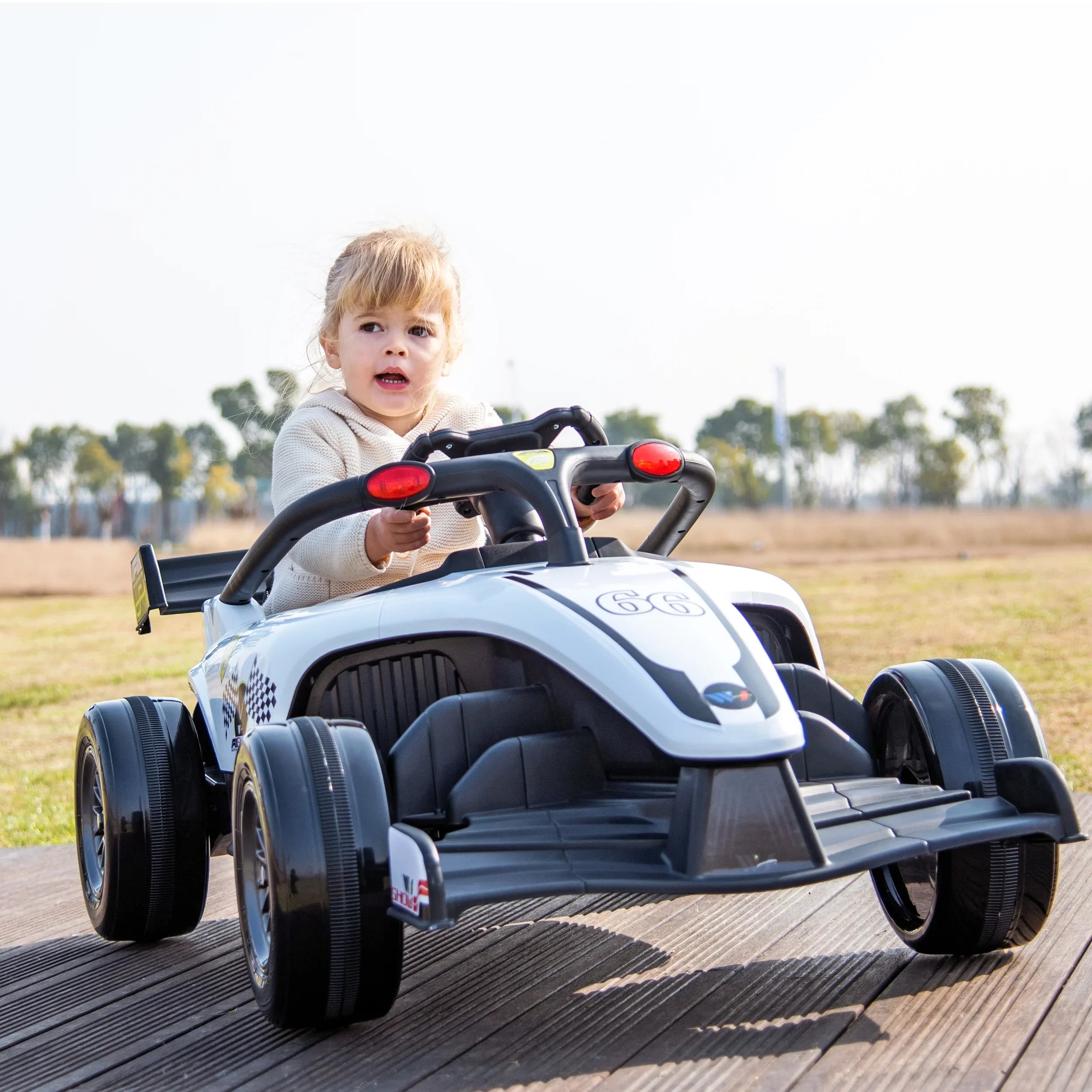 Blazin' Wheels 12V Battery Operated White F1 Ride on W/Remote 3 Years and up