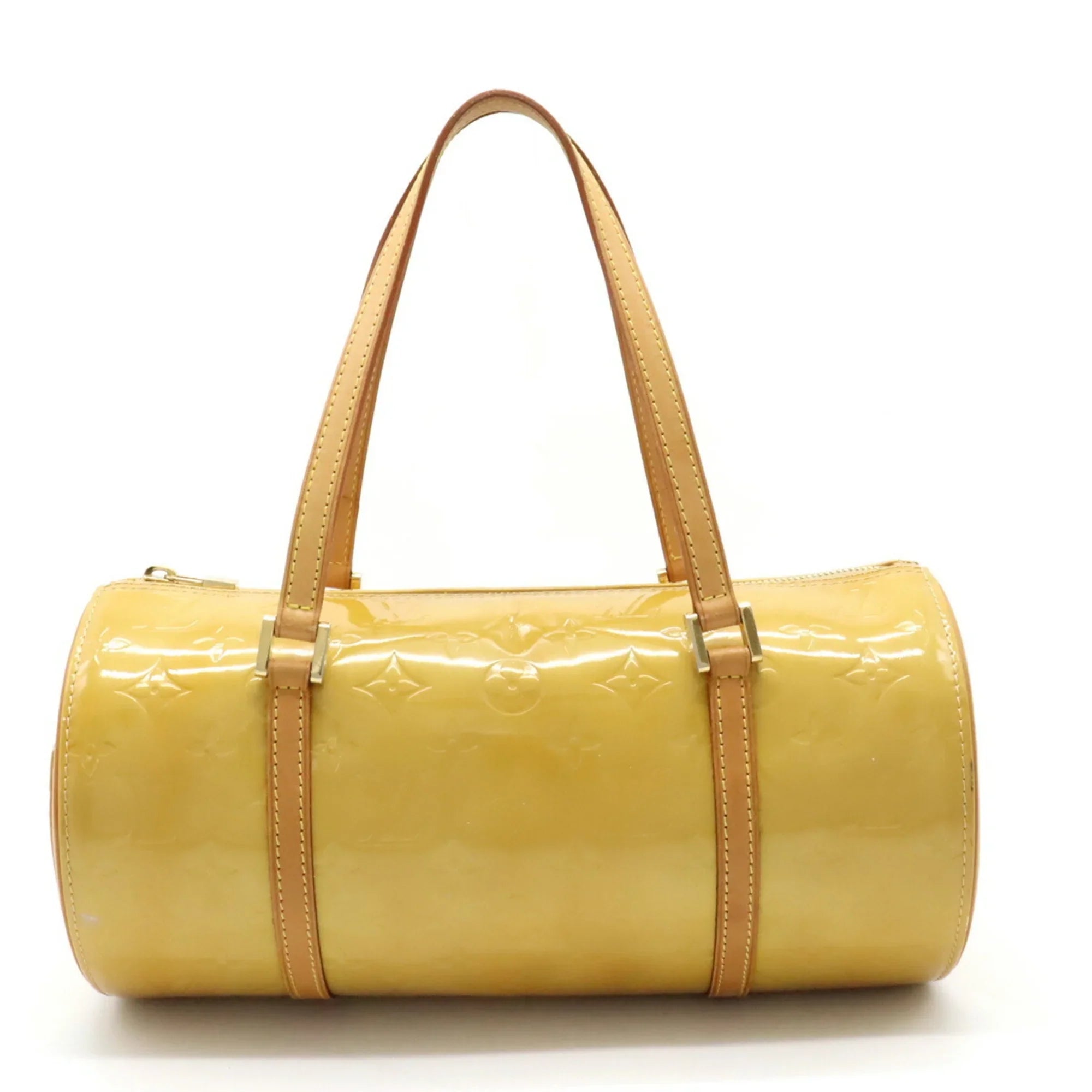 Pre-Owned LOUIS VUITTON Monogram Vernis Bedford Handbag Enamel Leather Beige Yellow M91006 (Fair)