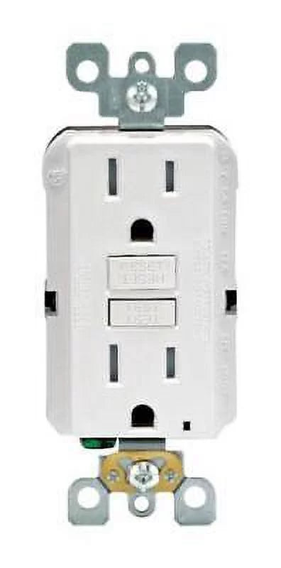 Leviton SmartlockPro 15 amps 125 V Duplex White GFCI Outlet 5-15R 1 pk