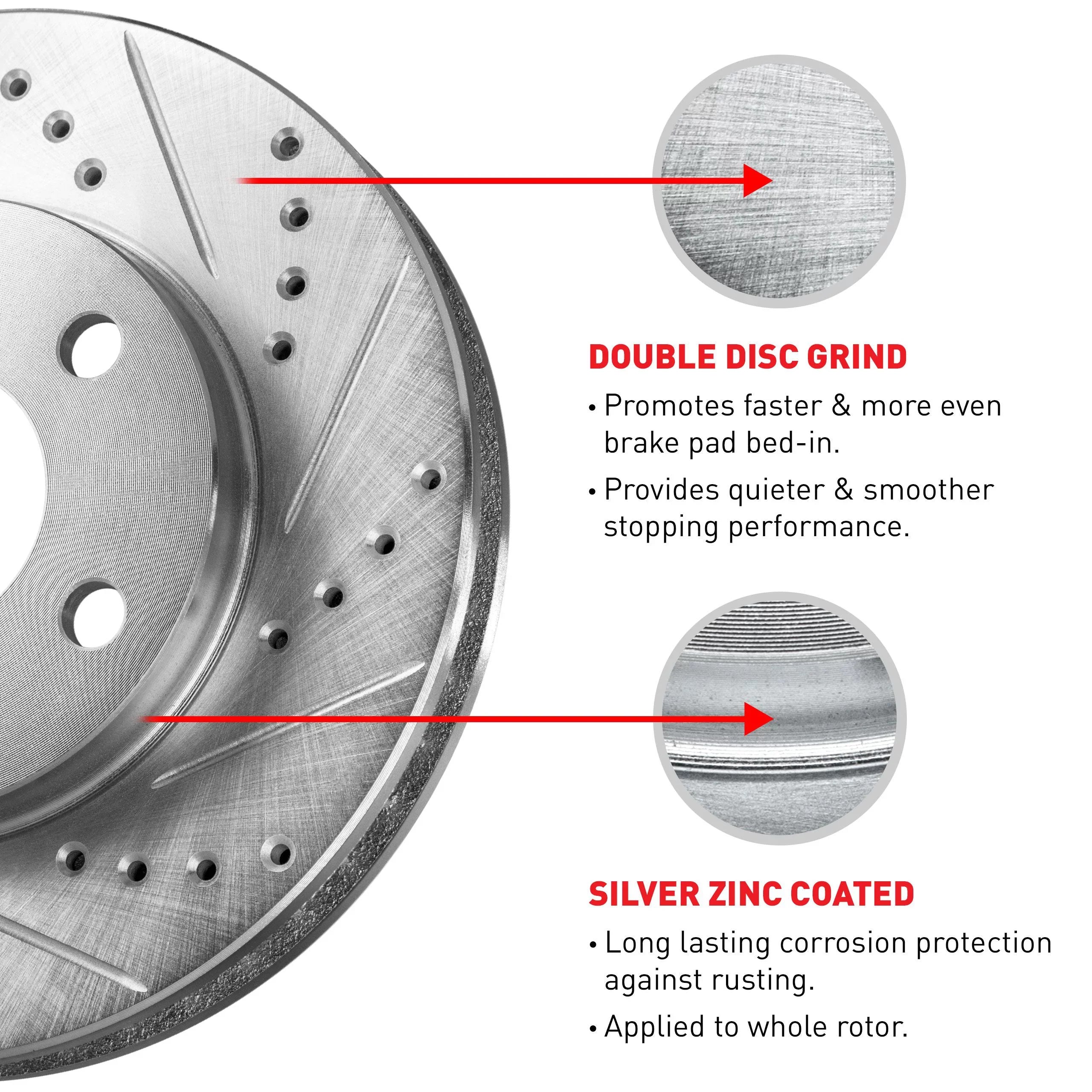 R1 Concepts Wgpn2 59078 R1 Concepts Brake Rotor D/S Silver Fits select: 2016 HONDA CR-Z