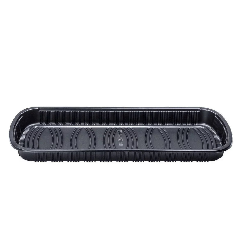 Karat Full Slab Black PP Plastic Rib Container with Clear OPS lid - 100 ct