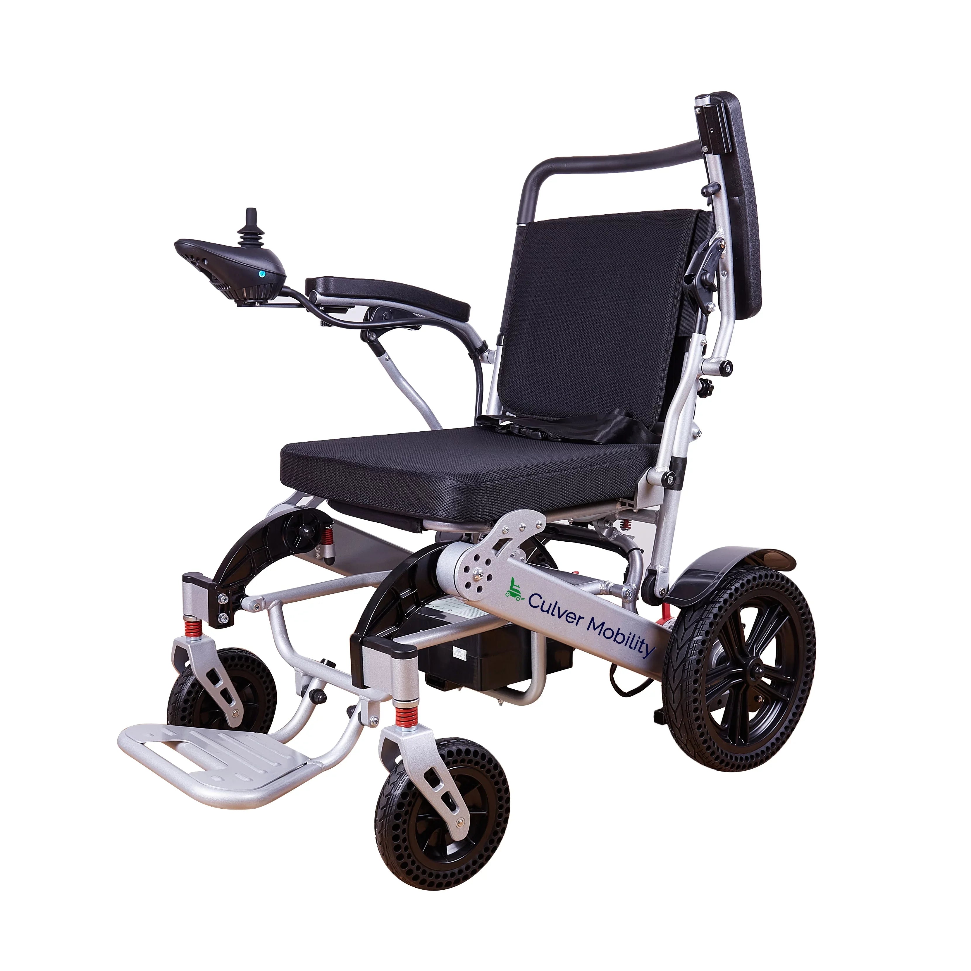 Alton Mobility - Exclusive Lightweight and Foldable Electric Power Wheelchairs 360lbs - 500W - 20 miles - SILVER
