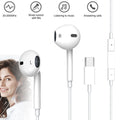 Wired USB Type-C Stereo Earbuds Headphones For iPhone 15 Pro Max,Plus,iPad Pro