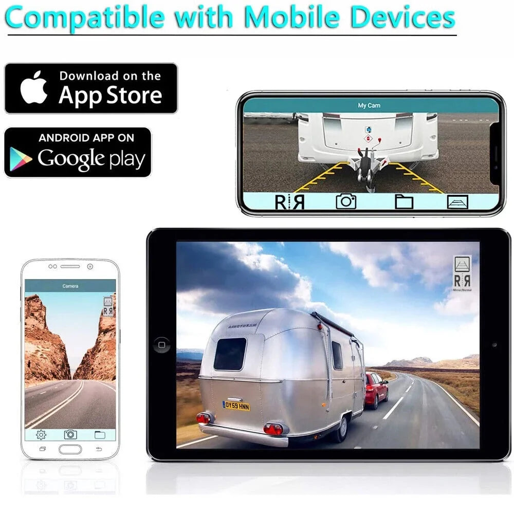 JahyElec WiFi Wireless Backup Camera, Magnetic Mount, 9600mAh Battery, Optimal for Front/Rear View