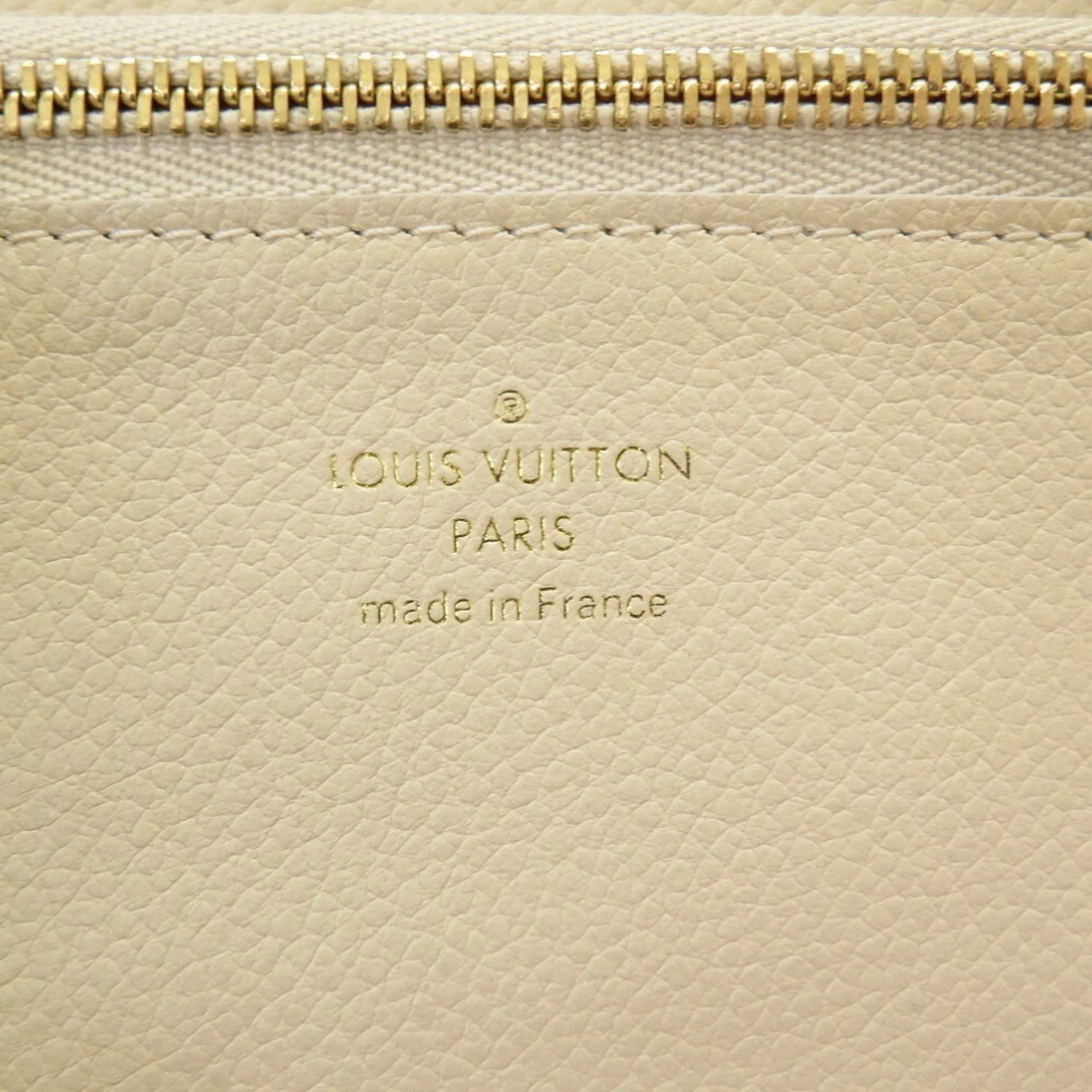 Pre-Owned Louis Vuitton Monogram Implant Portefeuille Secret M93432 Neige Bifold Wallet Round (Good)