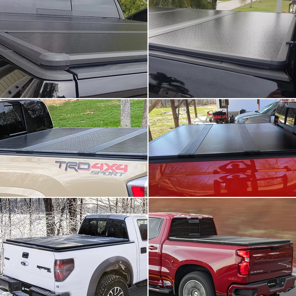 Kikito Professional FRP Hard Tri-Fold Truck Bed Tonneau Coating for 2003-2024 Ram 1500 2500 3500 6.4ft (74.6in) Bed Without | Rambox & Deckrail System |