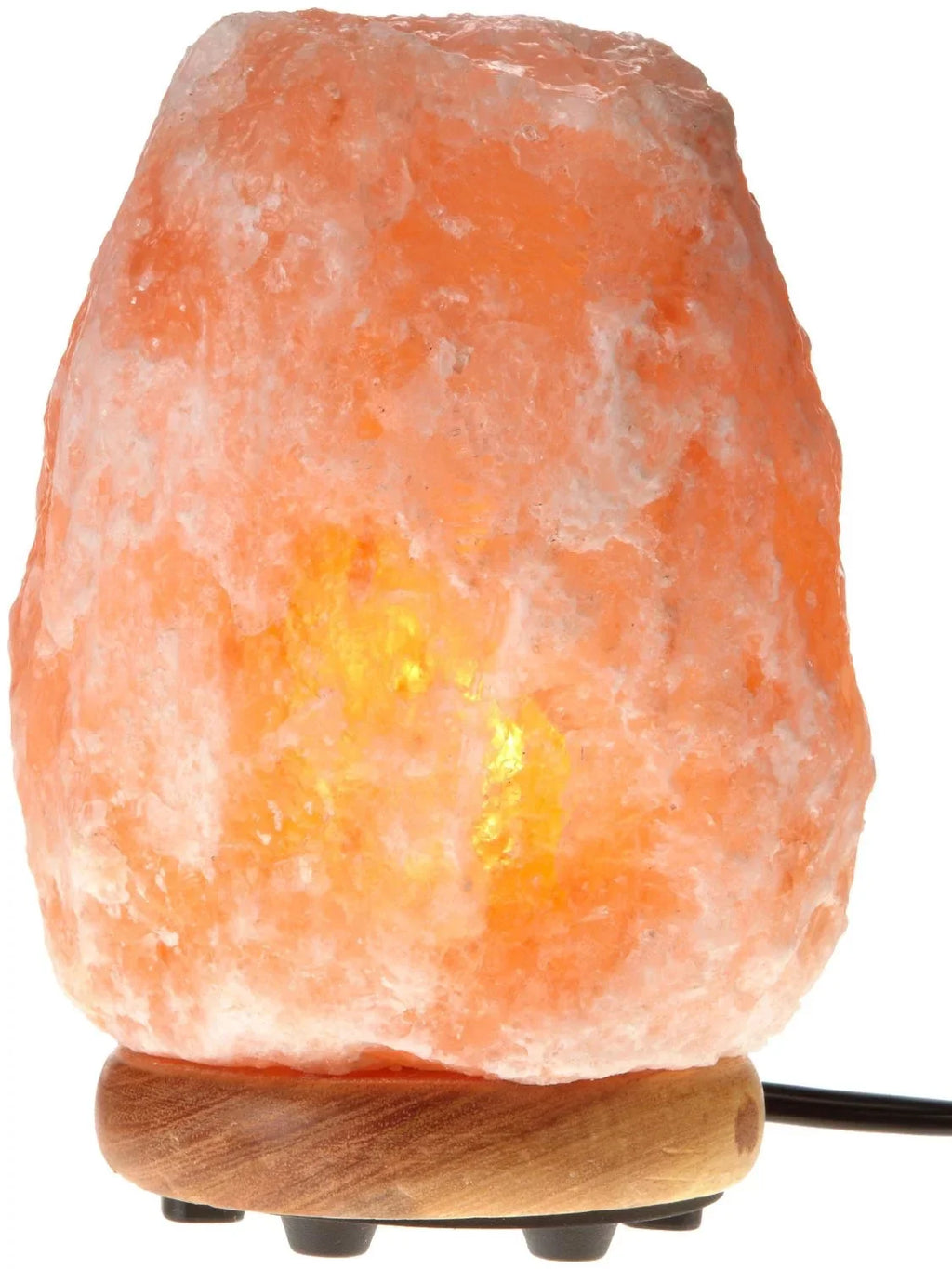 WBM Himalayan Glow Hand Carved Natural Crystal Himalayan Salt Lamp With Genuine Neem Wood Base, Bulb And Dimmer Control.8 to 9 Inch, 8 to 11 lbs.