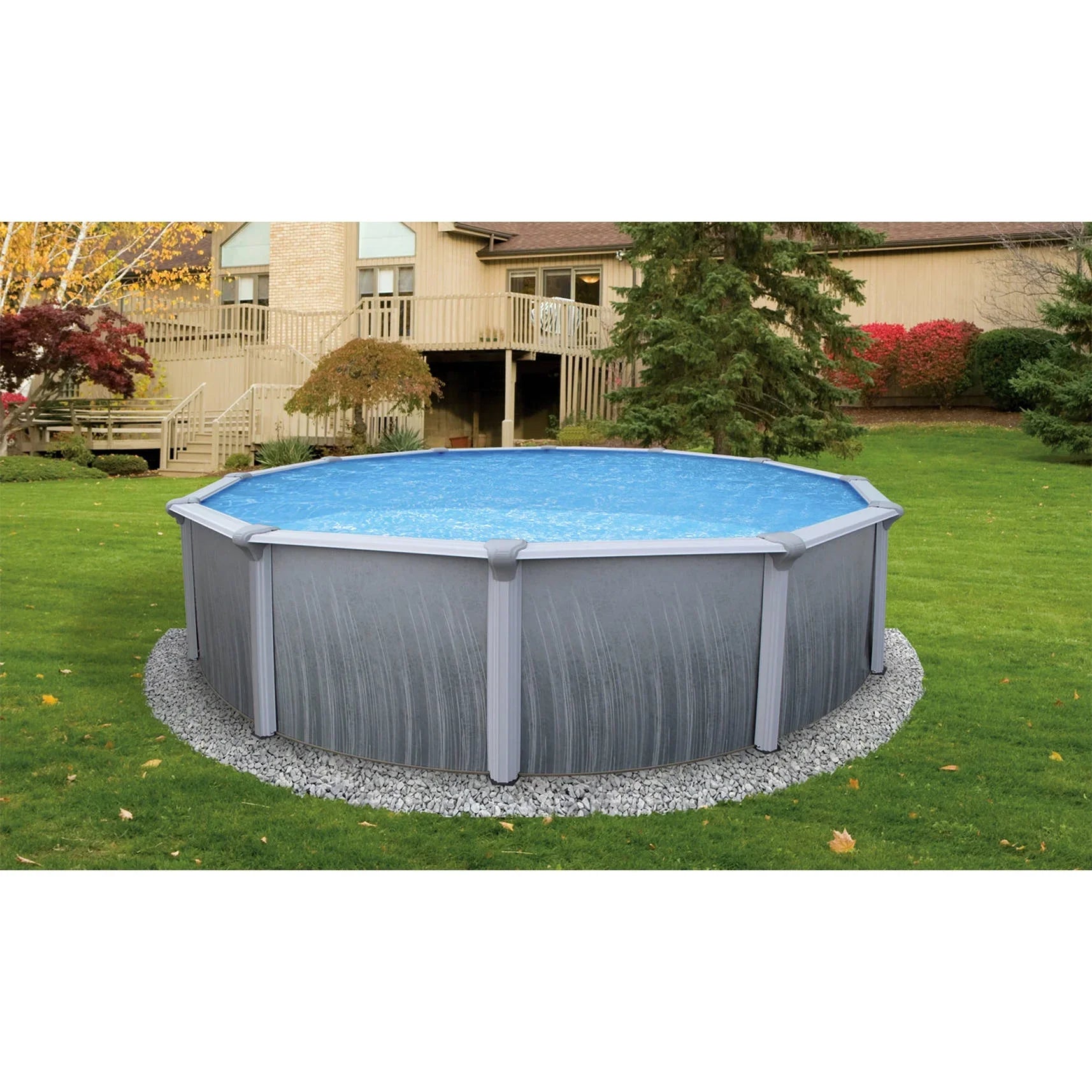 Bluewave Martinique 15' Round 52-In Steel Pool With 7-In Top Rail