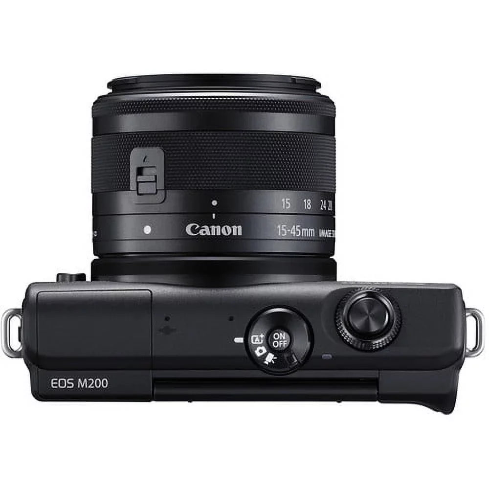 Canon EOS M200 Black Mirrorless Digital Camera with 15-45mm Lens (3699C009) (New) + More
