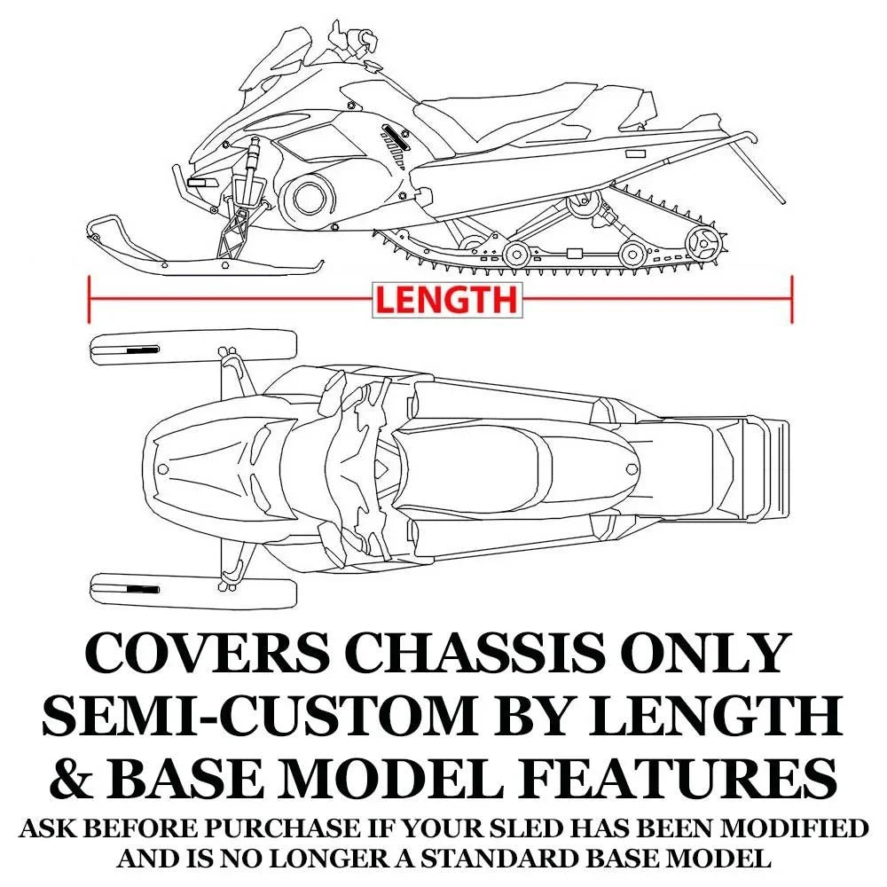 Snow Wrap Fitting for 2020-2020 Arctic Cat snowmobile model M 8000 MOUNTAIN CAT ALPHA ONE ES 165, Trailerable 600 Denier Snow Machine Sled Gear