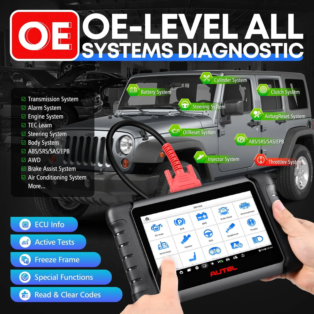 Autel MaxiCheck MX808S with 2 Year Update, 3000+ Bidirectional Diagnostic Tool Android 11 OE All System Scan, FCA Autoauth same as MK808S MK808Z RK3566 4- 4GB & 64GB