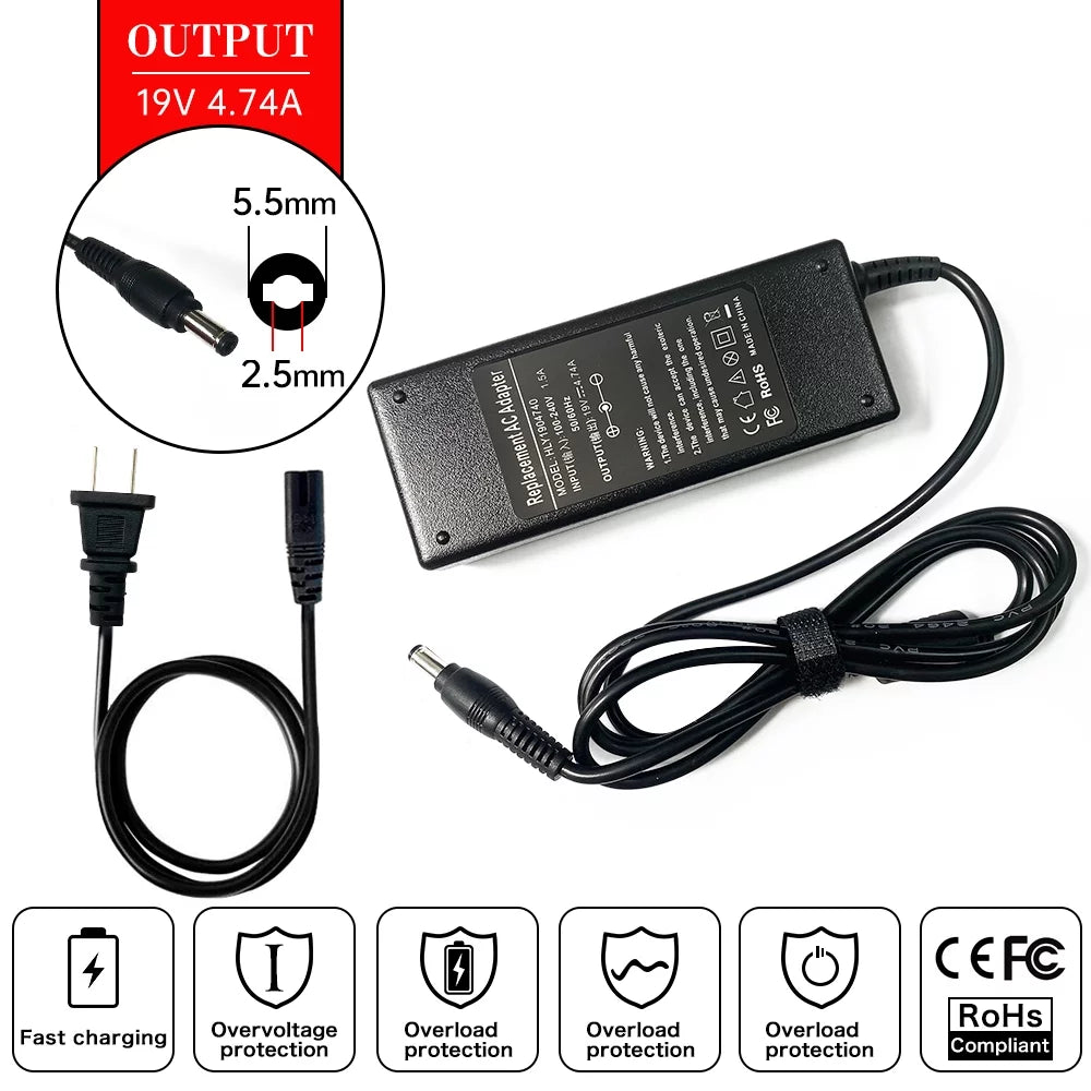 Laptop AC Adapter Charger for Toshiba Satellite Pro L640 P300D-21U L300D-248 A300D-152 L300D-21J C70-C-149 L300D-217 A300D-151 L300D-200 A300D-MK3 A300D-00K L300D-22H A300D-162 C70-A-17D C70-A-15P