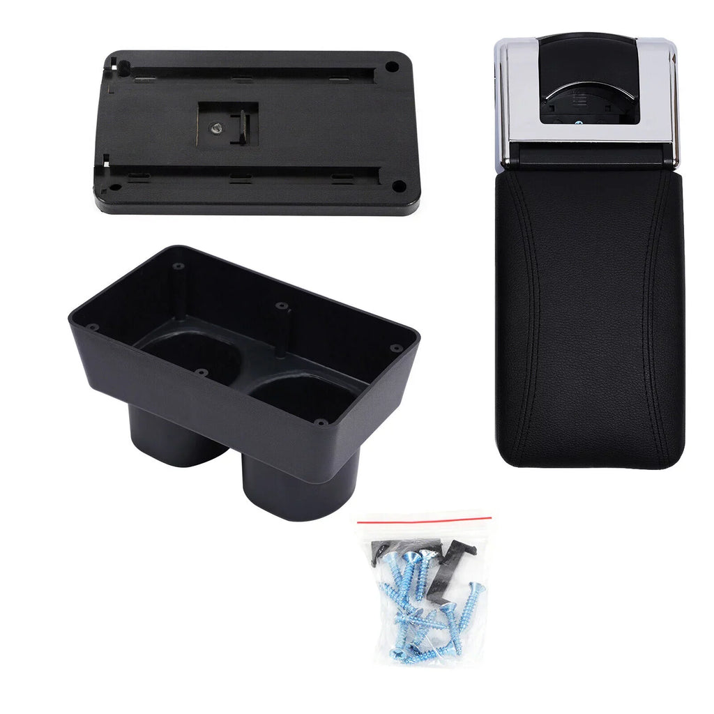ZhdnBhnos Car Armrest Storage Box Container Rotatable Arm Rest Holder Center Console Black For Nissan Versa/Tiida/Latio 2007-2011