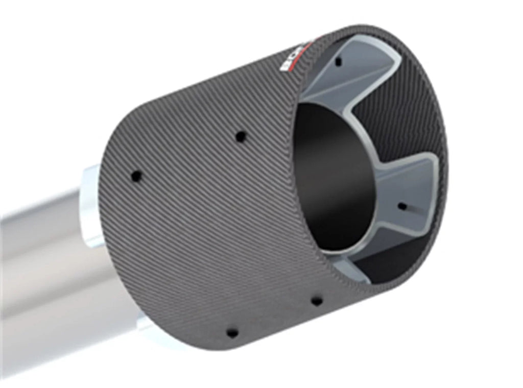 Borla 11923CFBA ATAK Axle-Back Exhaust System; 2.75 in.; Incl. Right And Left Hand Mufflers/Clamps/4.5 x 5.75 in. Black Carbon Fiber Round Tips; w/o NPP-Dual Mode Exhaust; Single Split Rear Exit;