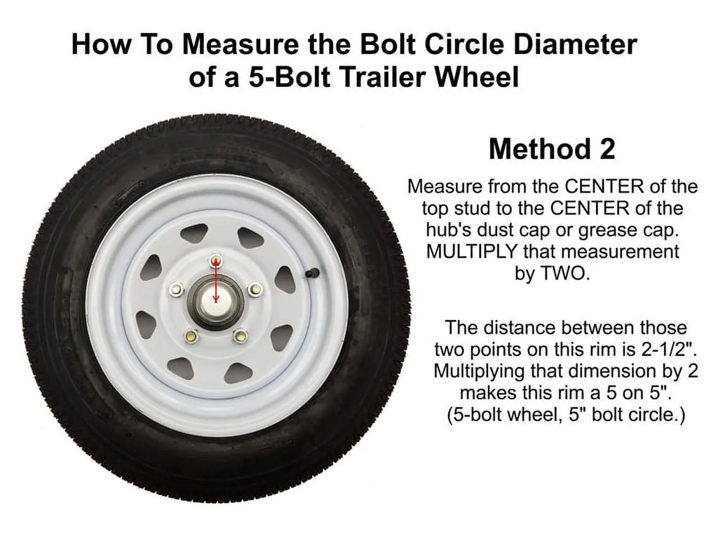 Pair of 5-Bolt On 4-1/2 Inch Trailer Hub Assemblies - Includes (2) Square Stock 1-3/8 Inch To 1-1/16 Inch Tapered Spindles &amp; Bearings