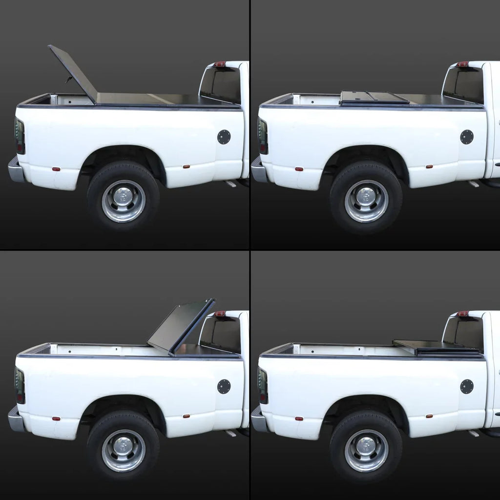 DNA Motoring TTC-HARD-028 For 2009 to 2022 Ram Truck 1500 / 3500 Fleetside 6.5Ft Short Bed Hard Solid Tri -Fold Tonneau Protection