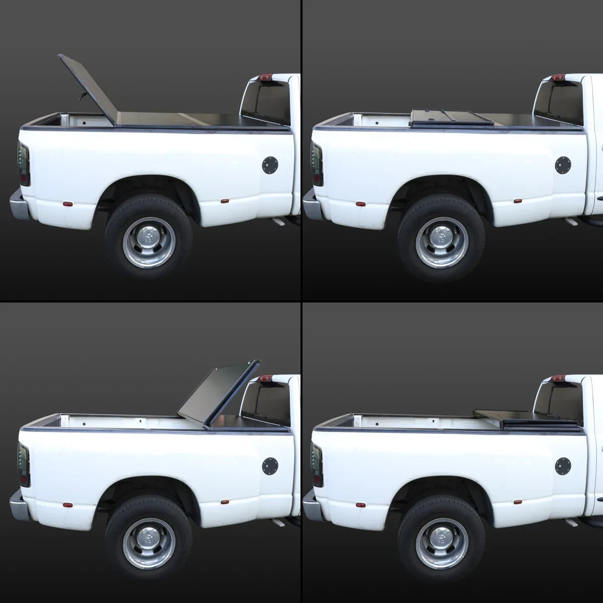 DNA Motoring TTC-HARD-028 For 2009 to 2022 Ram Truck 1500 / 3500 Fleetside 6.5Ft Short Bed Hard Solid Tri -Fold Tonneau Protection
