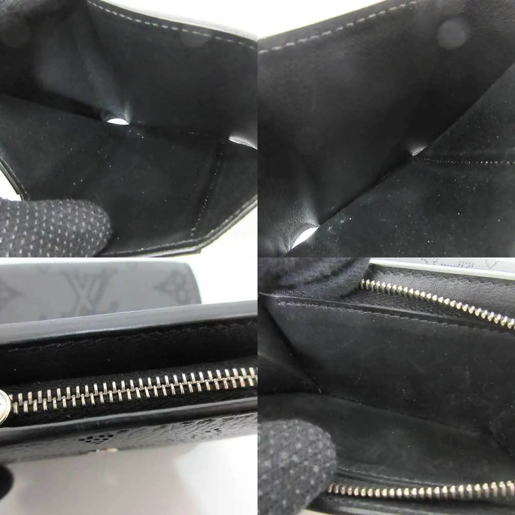 Pre-Owned Louis Vuitton Wallet Portofeu Ilysse XS Noir Black Mini Trifold Women's Monogram Mahina M67498 LOUISVUITTON (Good)