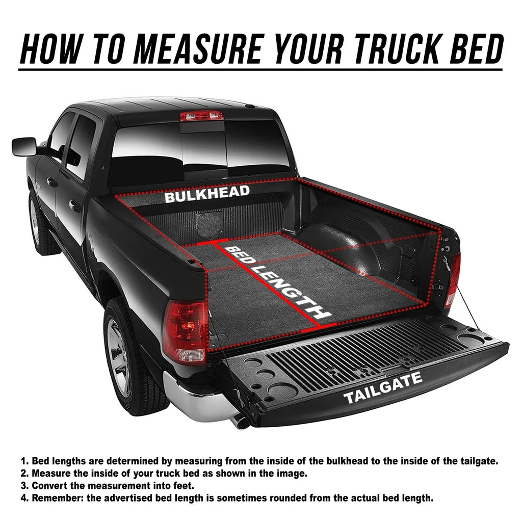 DNA Motoring TTC-HARD-028 For 2009 to 2022 Ram Truck 1500 / 3500 Fleetside 6.5Ft Short Bed Hard Solid Tri -Fold Tonneau Protection