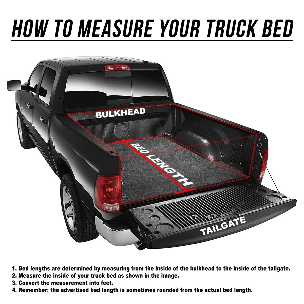 DNA Motoring TTC-HARD-028 For 2009 to 2022 Ram Truck 1500 / 3500 Fleetside 6.5Ft Short Bed Hard Solid Tri -Fold Tonneau Protection