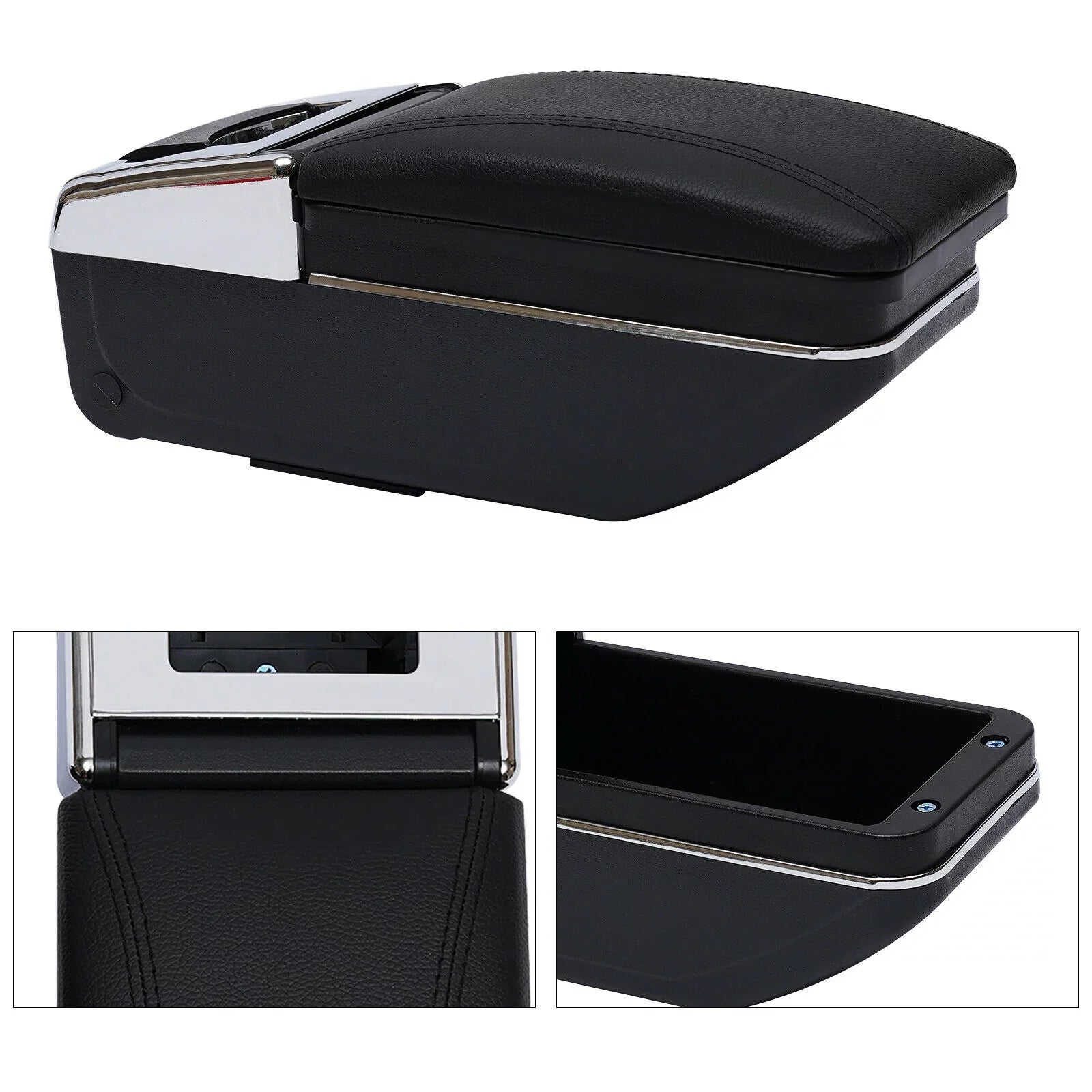 ZhdnBhnos Car Armrest Storage Box Container Rotatable Arm Rest Holder Center Console Black For Nissan Versa/Tiida/Latio 2007-2011