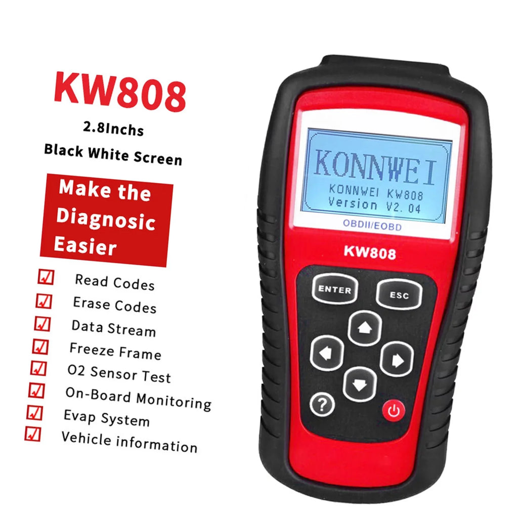 KONNWEI Detection Scanner,Scanner Decoder KW808 Cars Code Scanner EOBD Cars Code Code Auto Scanner Cars Code Auto OBDII / EOBD - / EOBD Cars Auto Scanner Decoder KW808