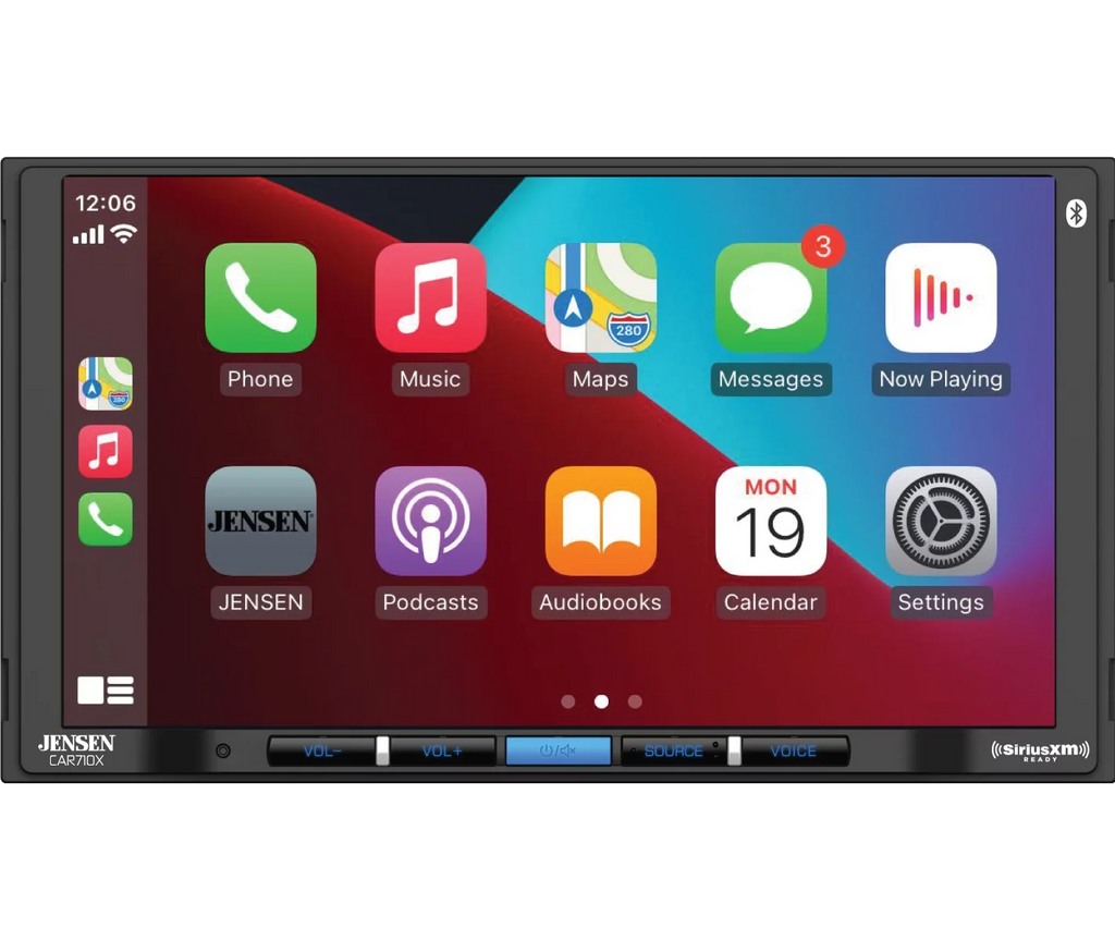 Jensen CAR710X 7” Mechless Multimedia Receiver with Apple CarPlay l Android Auto l SiriusXM-Ready l Built-in Bluetooth l 240 Watts MOSFET Power (60W x 4)