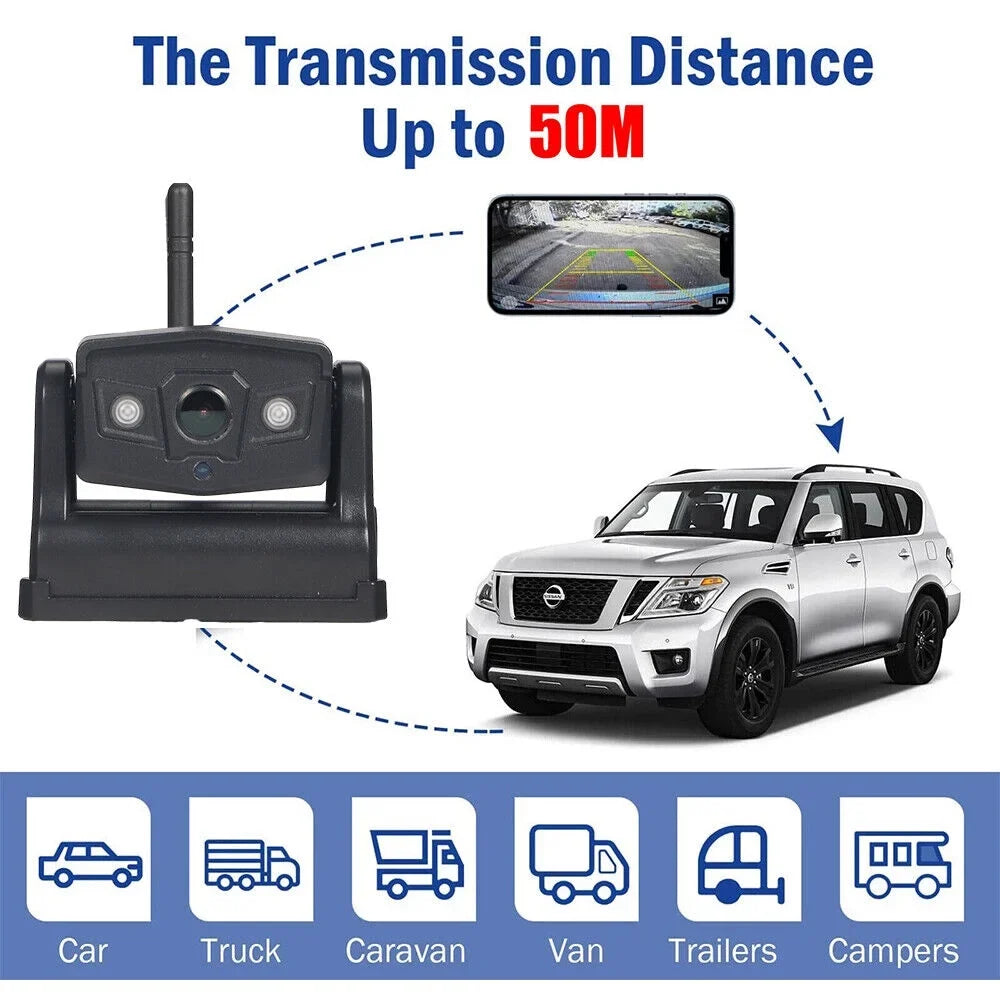 JahyElec WiFi Wireless Backup Camera, Magnetic Mount, 9600mAh Battery, Optimal for Front/Rear View
