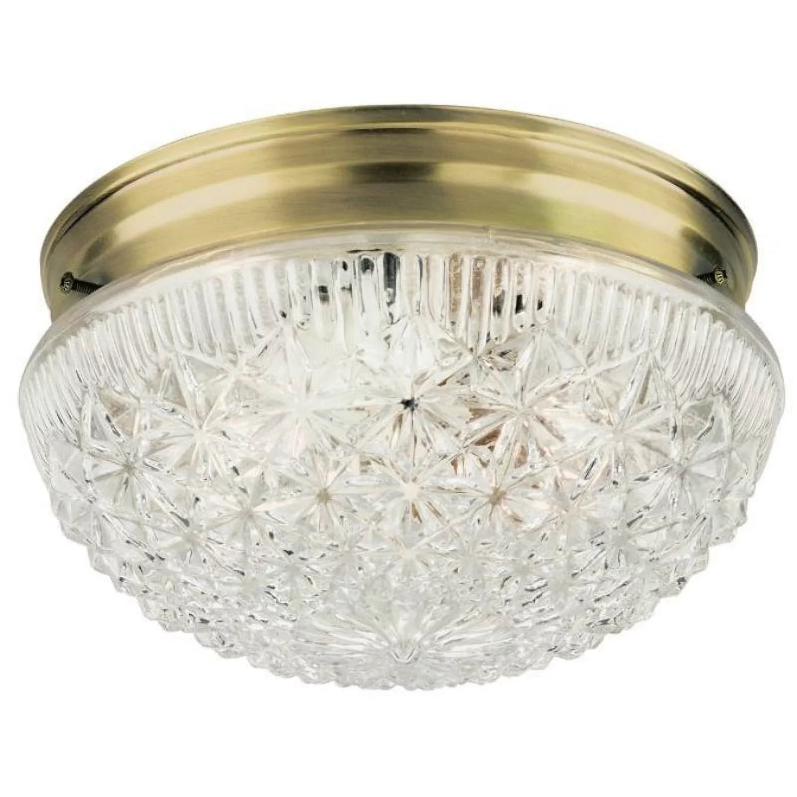 Westinghouse 66610 Two-Light Flush-Mount Interior Ceiling Fixture, Antique Brass, Each